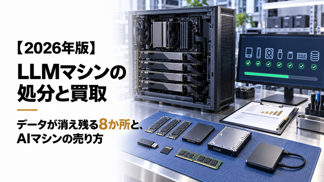 【2026年版】LLMマシンの処分と買取｜データが消え残る8か所と、AIマシンの売り方