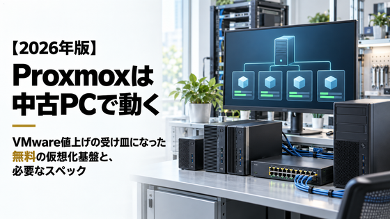 【2026年版】Proxmoxは中古PCで動く｜VMware値上げの受け皿になった無料の仮想化基盤と、必要なスペック
