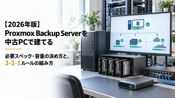 【2026年版】Proxmox Backup Serverを中古PCで建てる｜必要スペック・容量の決め方と、3-2-1ルールの組み方